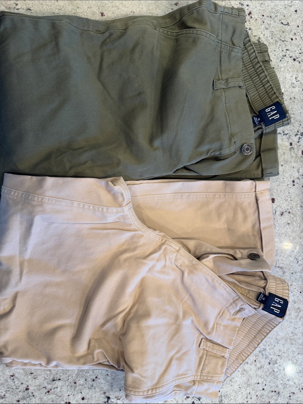 GAP Ankle-Length Cropped Pants Duo in Olive Green and Khaki
